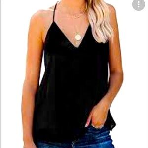 Amanda Uprichard 100% Silk Top Handkerchief Hem – Black, Size Medium